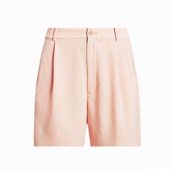NWT|Lauren Ralph Lauren Pleated Georgette Shorts, Pale Pink, 6 - Picture 3 of 12